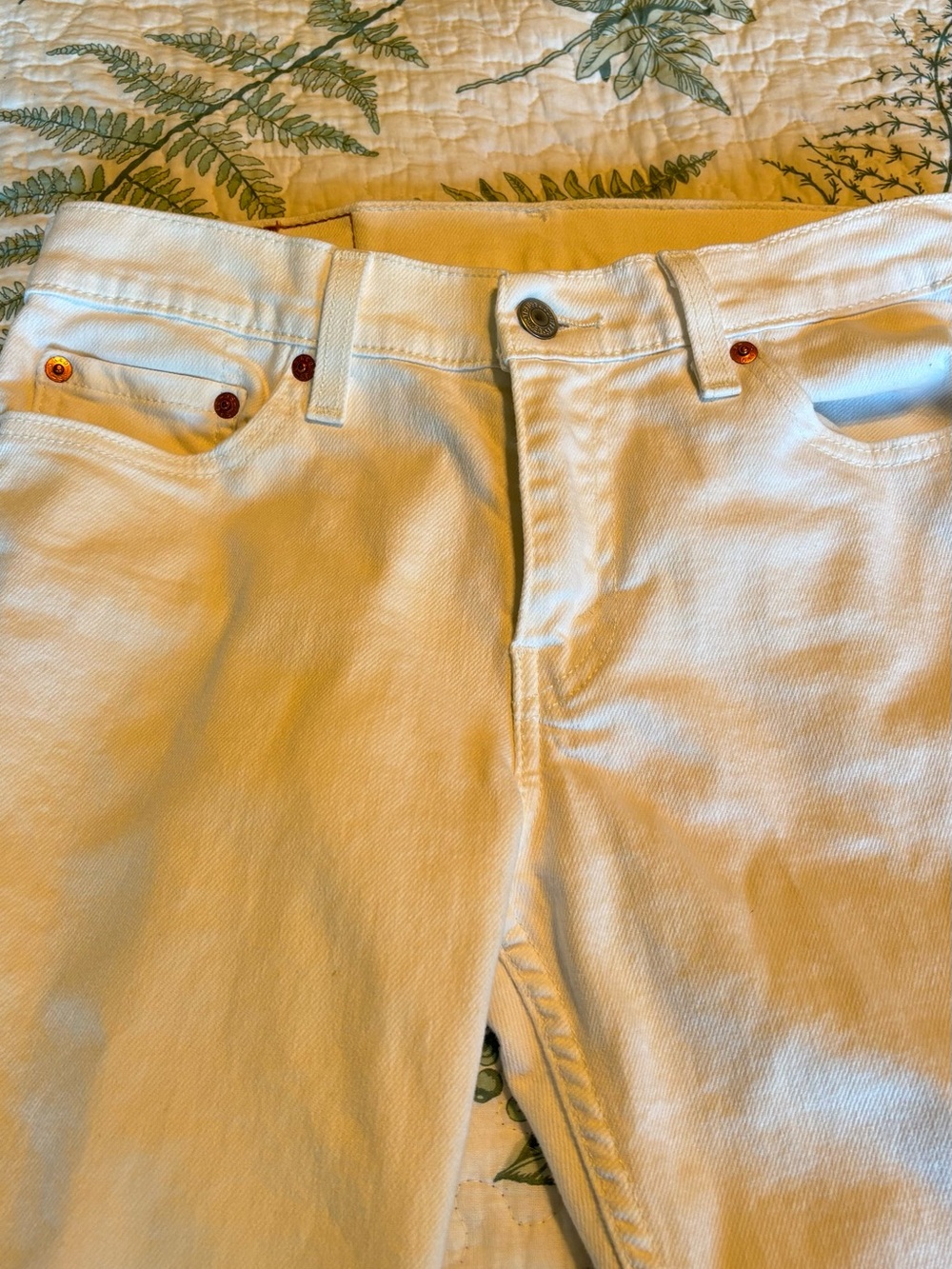 Levi's Straight Leg White Jeans